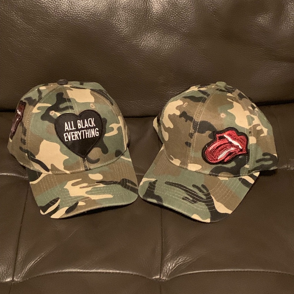 Camo hats with patches